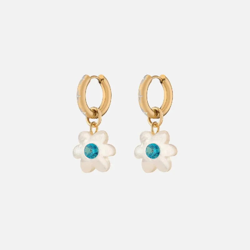 Mini Super Bloom Earrings, Blue