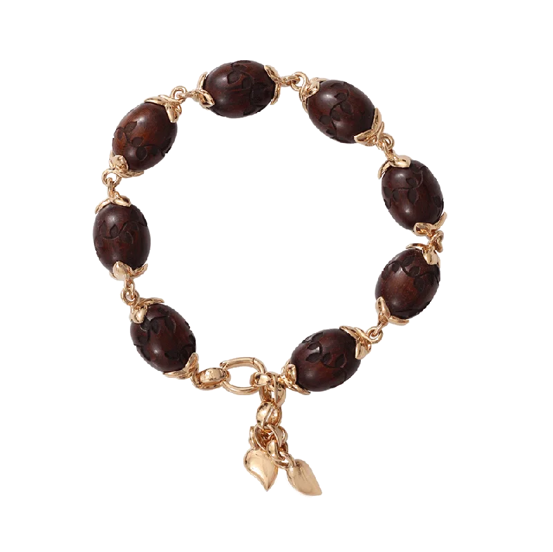 Small Engraved Snake Wood Bracelet